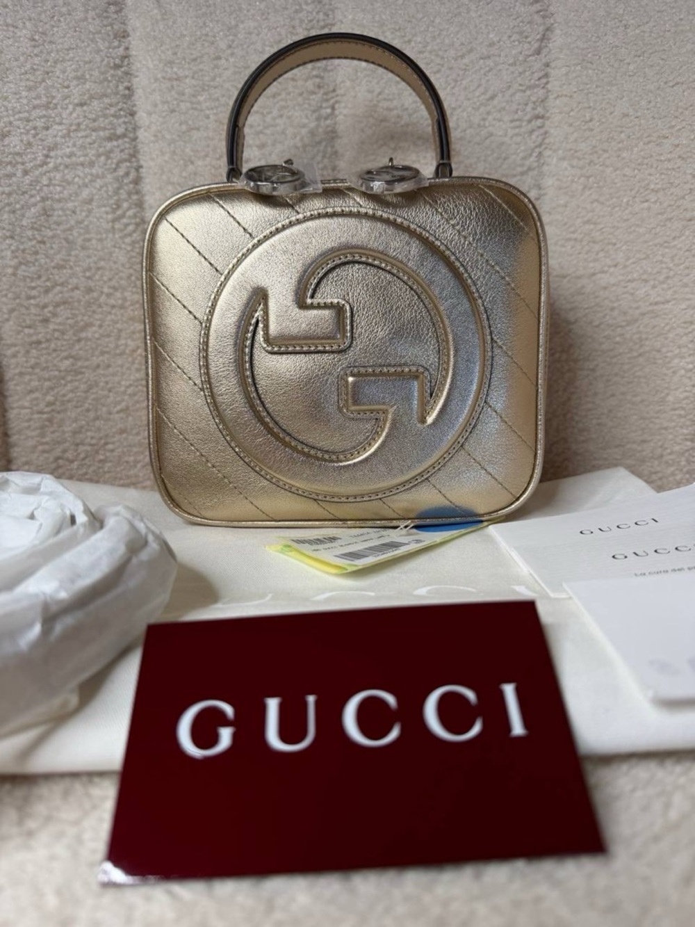 Gucci Blondie Gold Leather Top Handle Bag - Picture 9 of 12